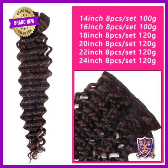 24 Inch Clip In Human Hair Extensions 8Pcs 120g Double Weft Seamless